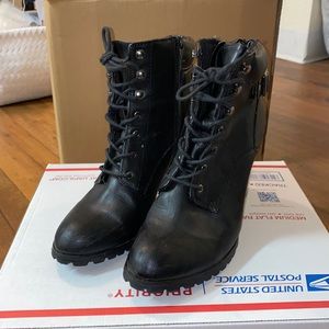 Chunky Heel Combat Boots